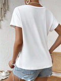 Asymmetric Hem Round Neck T-Shirt - Trendsi - Flyclothing LLC