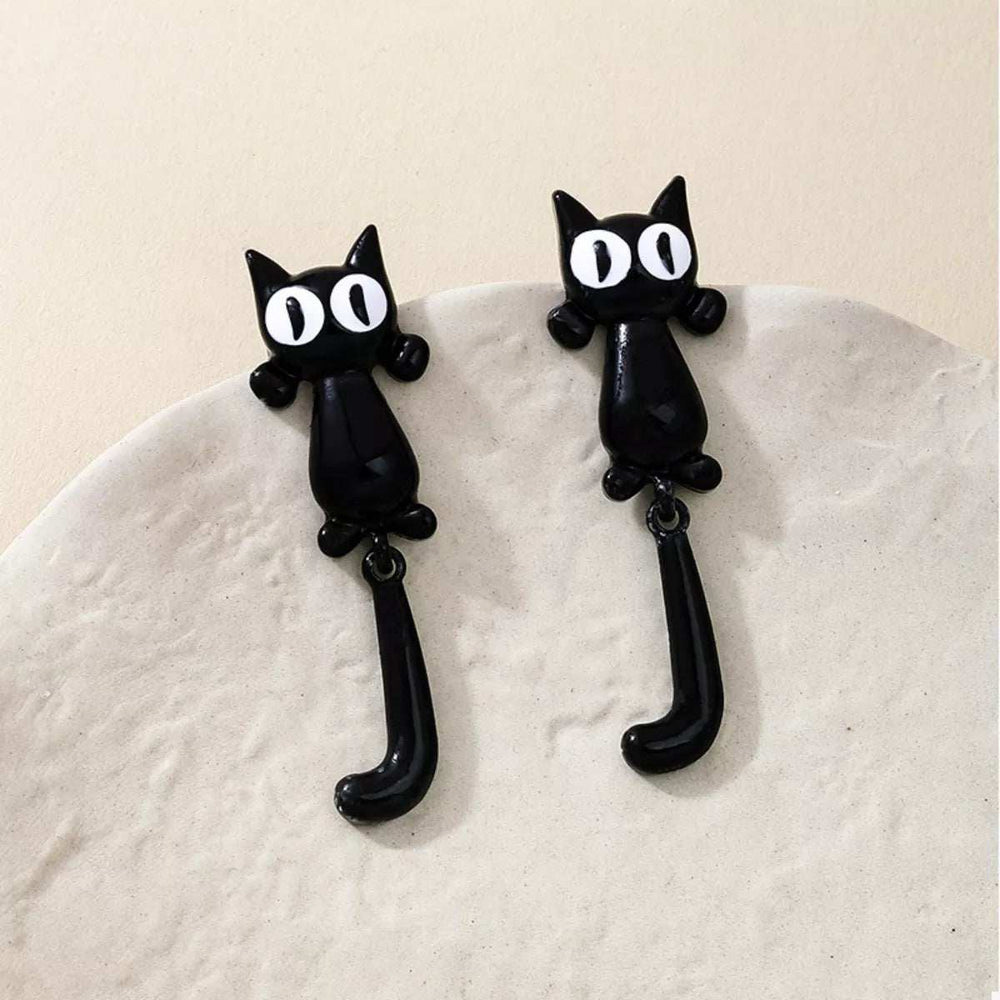 Alloy Cat Earrings - Trendsi - Flyclothing LLC