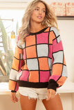 BiBi Multi Color Checker Pattern Sweater - Trendsi - Flyclothing LLC