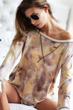 BiBi Tie Dye Terry Pull Over With Contrast Stitching - Trendsi - Flyclothing LLC