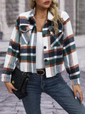Plaid Button-Up Jacket - Trendsi - Flyclothing LLC