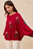 BiBi Christmas Theme Tree Embroidered Sweater - Trendsi - Flyclothing LLC
