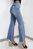 Distressed Raw Hem Bootcut Jeans - Trendsi - Flyclothing LLC