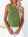 Cutout Tassel Round Neck Tank - Trendsi - Flyclothing LLC