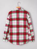 Plaid Button-Down Long Sleeve Shacket - Trendsi - Flyclothing LLC