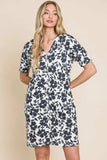 BOMBOM Floral Button Down Mini Dress - Trendsi - Flyclothing LLC