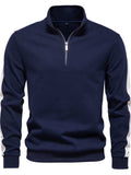 Men's Contrast Striped Long Sleeve Sweatshirt - Trendsi - Flyclothing LLC