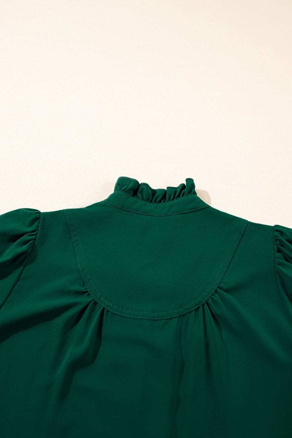 Puff Sleeve Frilled Trim Elegant Blouse - Trendsi - Flyclothing LLC