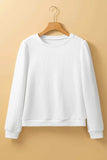 Textured Round Neck Long Sleeve Top - Trendsi - Flyclothing LLC