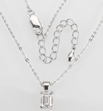 LOS896 - Rhodium 925 Sterling Silver Chain Pendant with AAA Grade CZ in Clear - Alamode - Flyclothing LLC
