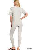 Zenana Brushed Dty Microfiber Short Sleeve Top and Pants Loungewear Set - Trendsi - Flyclothing LLC