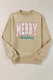 MERRY CHRISTMAS Round Neck Long Sleeve Sweatshirt - Trendsi - Flyclothing LLC