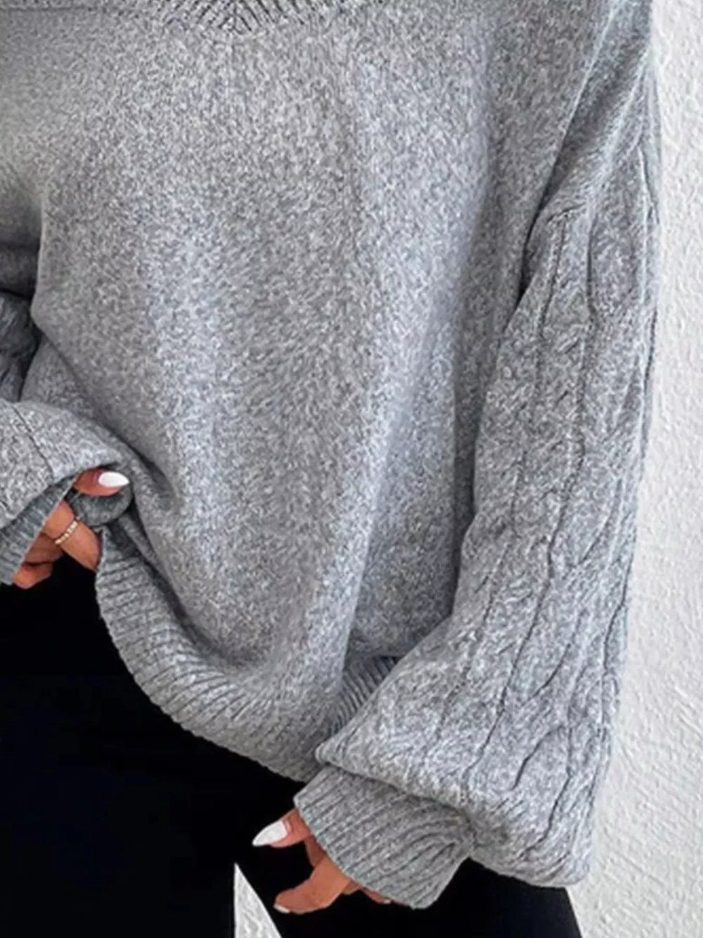 Cold Shoulder Turtleneck Sweater - Trendsi - Flyclothing LLC