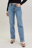 Judy Blue Frayed Hem Cell Phone Pocket Dad Jeans - Trendsi - Flyclothing LLC