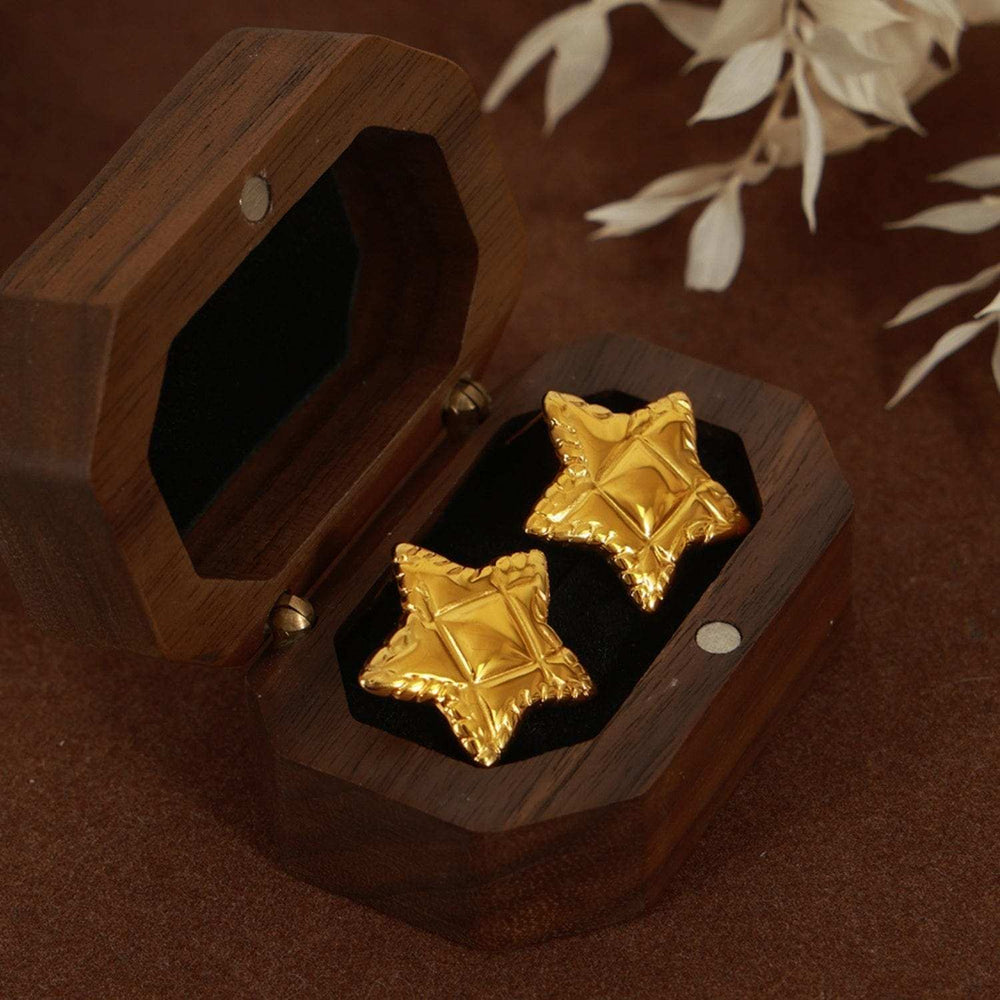 Titanium Steel Star Stud Earrings - Trendsi - Flyclothing LLC