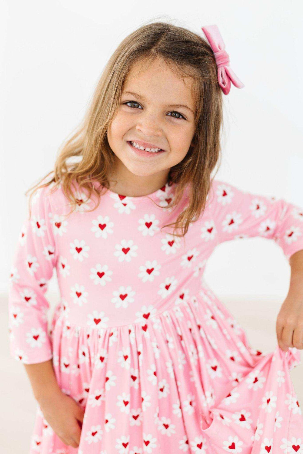 Daisy Delight 3/4 Sleeve Pocket Twirl Dress - Mila & Rose ® - Flyclothing LLC