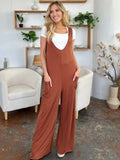 Double Take Full Size Sleeveless Wide Leg Jumpsuit with Pockets - Trendsi - Flyclothing LLC