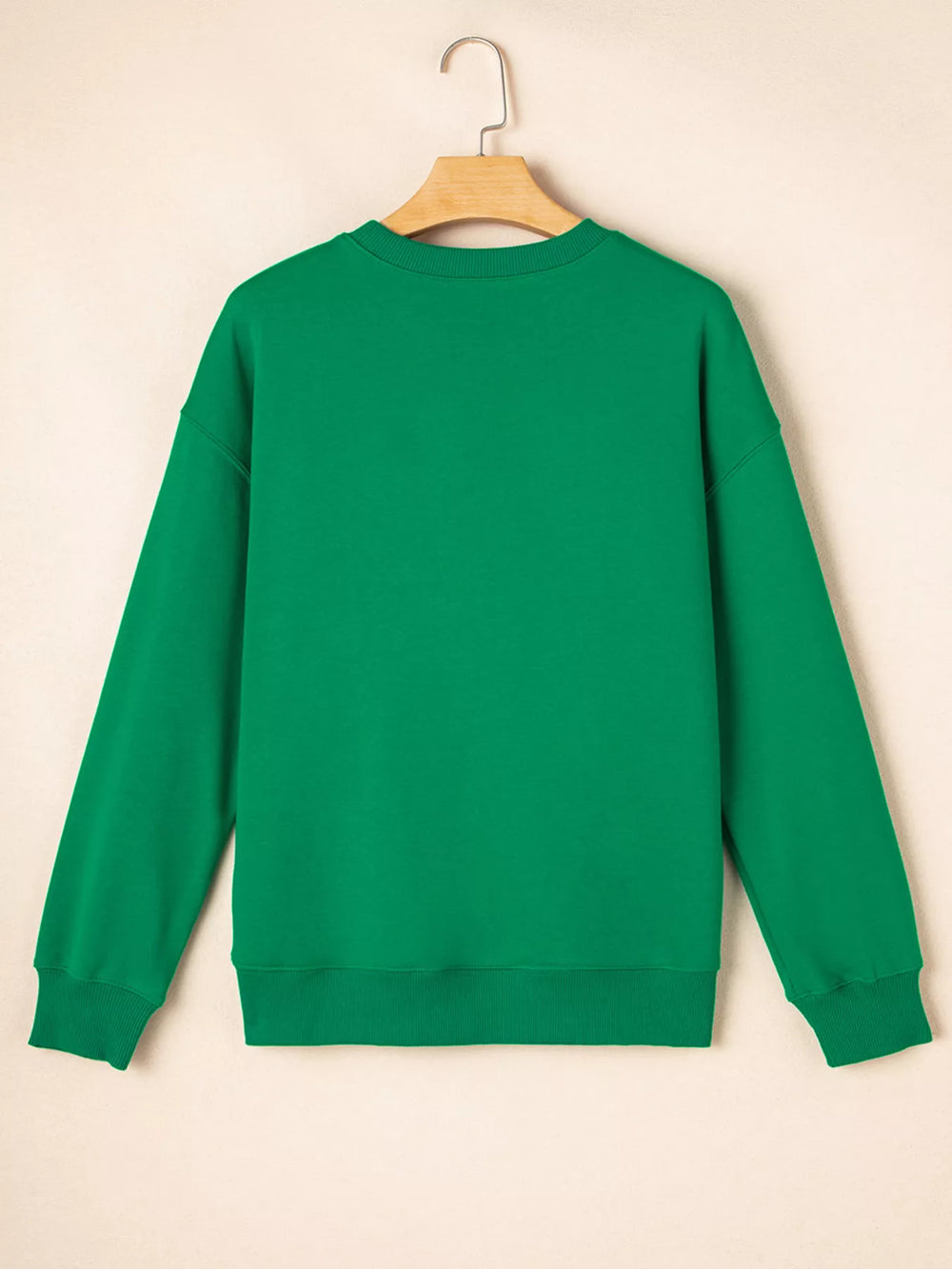 Sequin Letter Graphic Father Christmas Patched Sleeve Drop Shoulder Sweatshirt - Trendsi - Flyclothing LLC