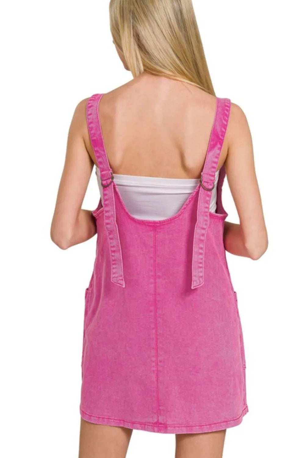 Zenana Washed Adjustable Strap Denim Overall Dress - Trendsi - Flyclothing LLC