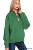 Zenana Fleece Half Zip Sweatshirt - Trendsi - Flyclothing LLC