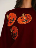 Halloween Pumpkin Round Neck Sweatshirt - Trendsi - Flyclothing LLC