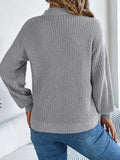 Cutout V-Neck Long Sleeve Sweater - Trendsi - Flyclothing LLC
