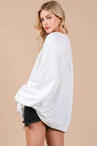 Ces Femme Exposed Seam Long Sleeve Sweatshirt - Trendsi - Flyclothing LLC