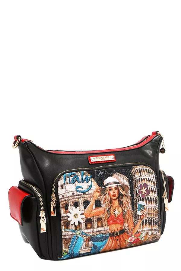 Nicole Lee USA Martha Travels Italy Multi Pocket Shoulder Bag - Trendsi - Flyclothing LLC