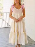 Tiered Tie Shoulder Midi Cami Dress - Trendsi - Flyclothing LLC