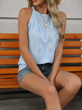Openwork Grecian Neck Tank - Trendsi - Flyclothing LLC
