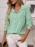 Striped Button Up Long Sleeve Shirt - Trendsi - Flyclothing LLC