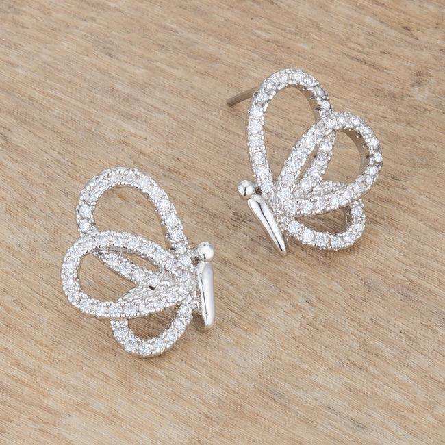 .45 Ct CZ Butterfly Stud Earrings - JGI - Flyclothing LLC