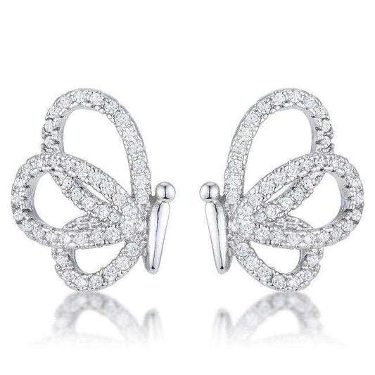 .45 Ct CZ Butterfly Stud Earrings - JGI - Flyclothing LLC