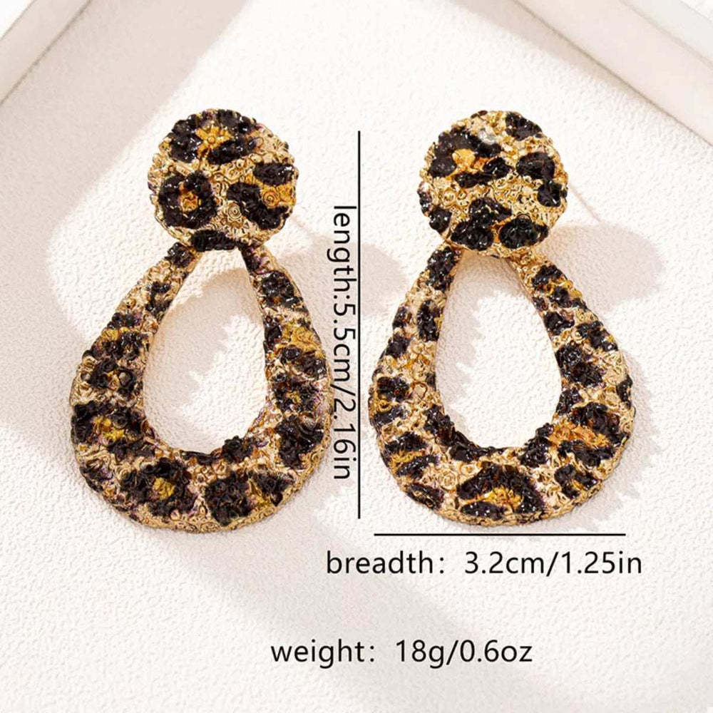 18K Gold-Plated Leopard Dangle Earrings - Trendsi - Flyclothing LLC