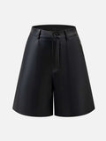 PU Leather High Rise Shorts - Trendsi - Flyclothing LLC