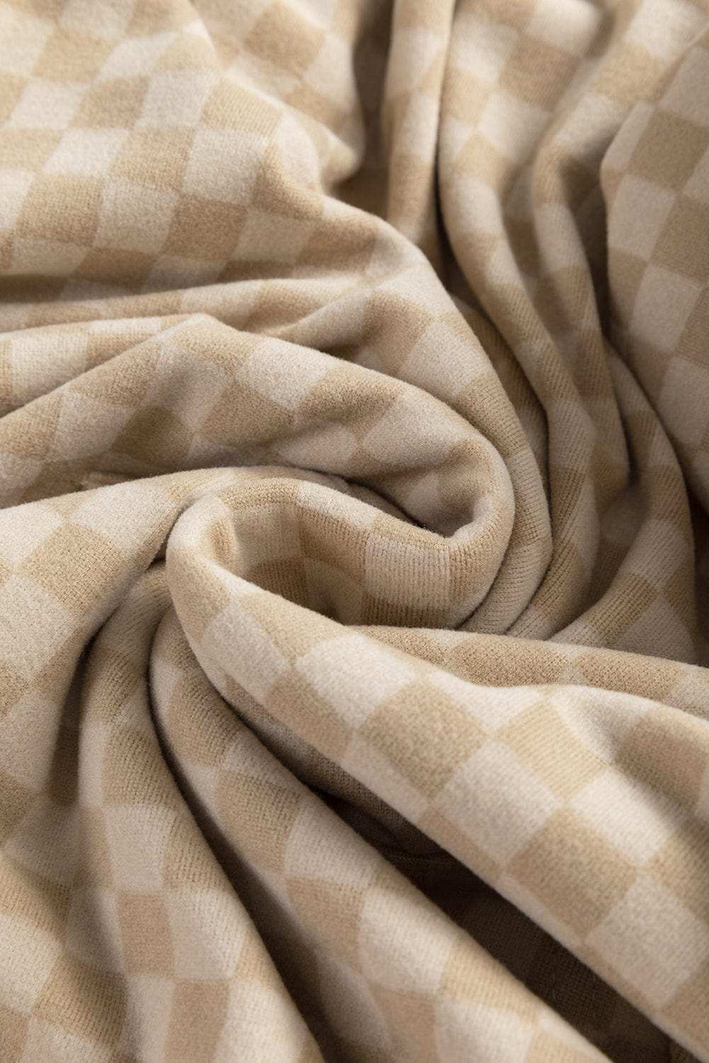 Checkered Print Kangaroo Pocket Drawstring Hoodie - Trendsi - Flyclothing LLC