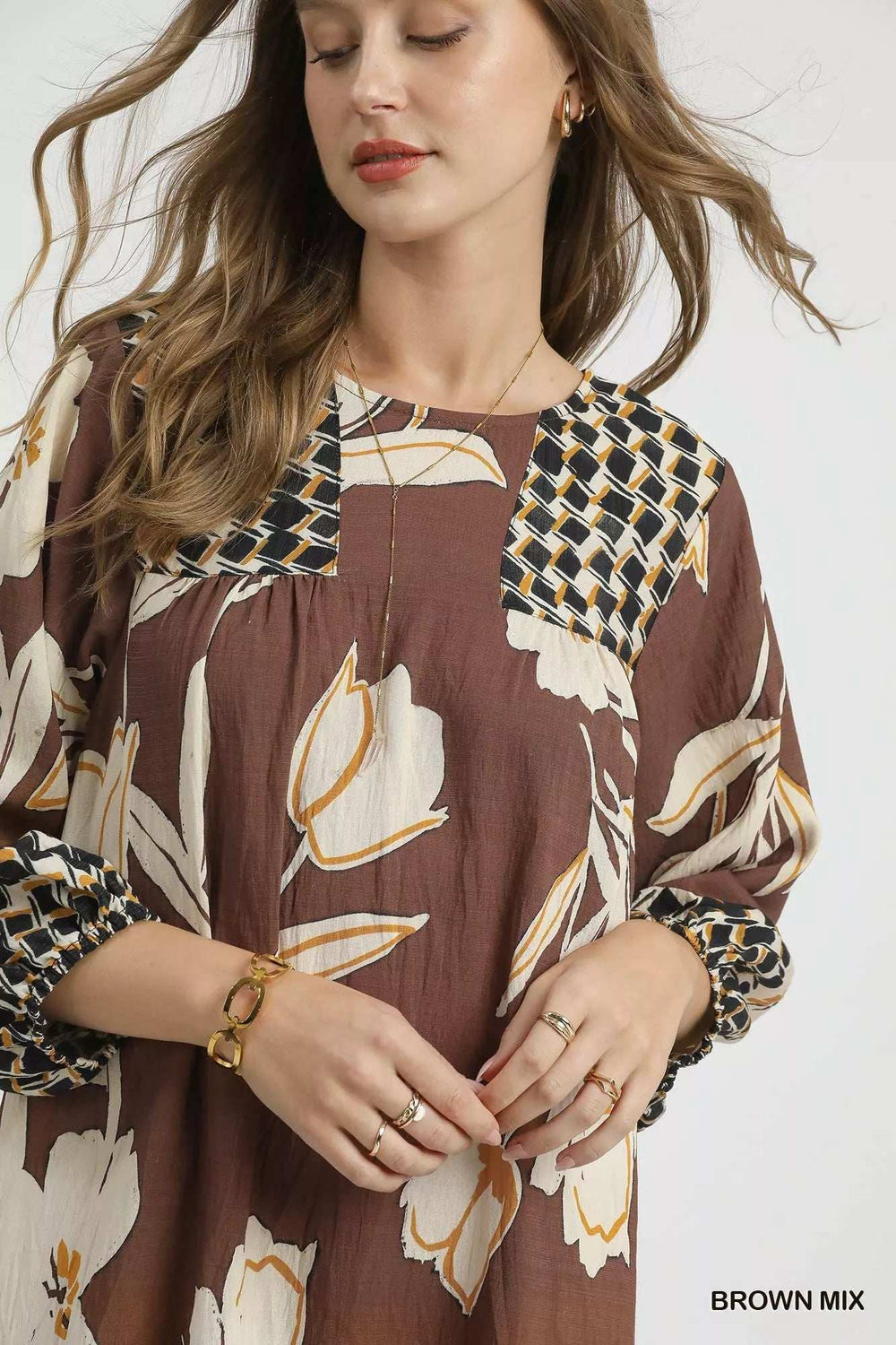 Umgee Floral High-Low Babydoll Dress - Trendsi - Flyclothing LLC