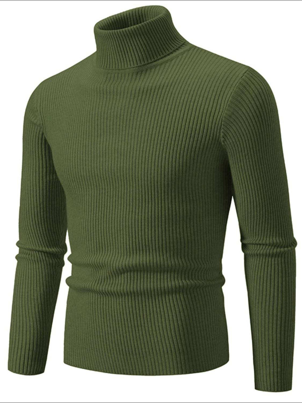 Men's Turtleneck Long Sleeve Ribbed Sweater - Trendsi - Flyclothing LLC