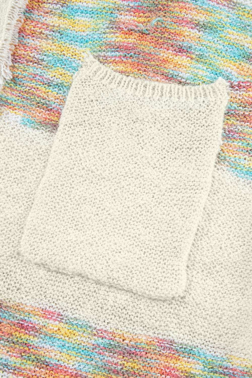 Contrast Half Button Long Sleeve Sweater - Trendsi - Flyclothing LLC