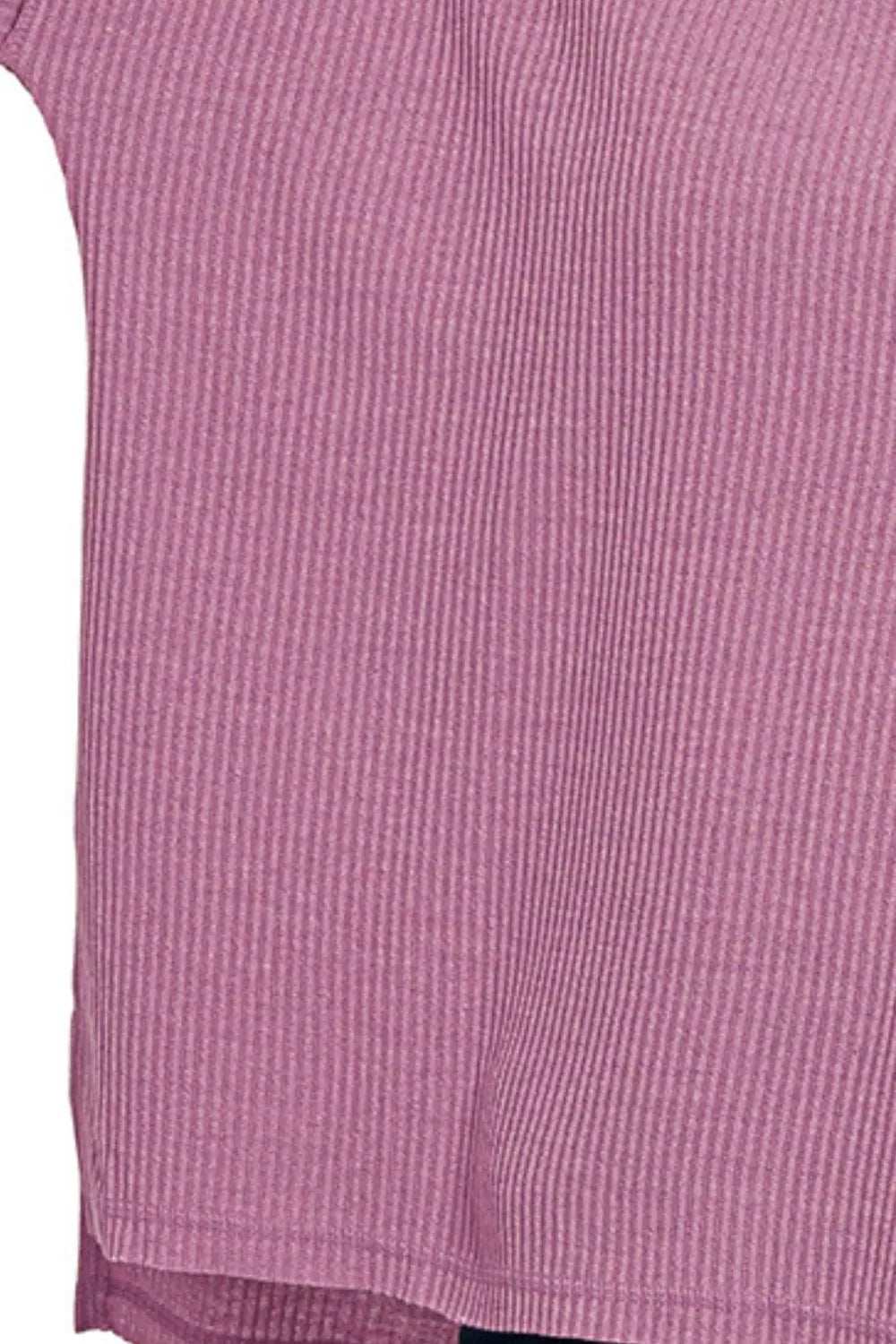 Zenana Ribbed Drop Shoulder Round Neck Sweater - Trendsi - Flyclothing LLC