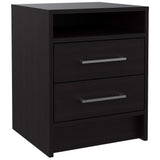 Light and Dark Oak Two Drawer Nightstand - Homeroots - Flyclothing LLC