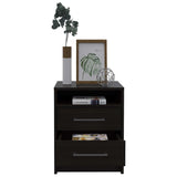 Light and Dark Oak Two Drawer Nightstand - Homeroots - Flyclothing LLC