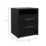 Light and Dark Oak Two Drawer Nightstand - Homeroots - Flyclothing LLC