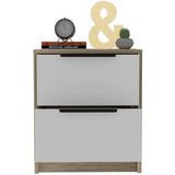 Mod Light Oak and White Two Drawer Nightstand - Homeroots - Flyclothing LLC