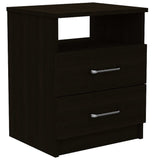 Brown Open Compartment Two Drawer Nightstand - Homeroots - Flyclothing LLC