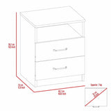 Brown Open Compartment Two Drawer Nightstand - Homeroots - Flyclothing LLC