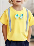 Children's Bow Embroidered Round Neck T-Shirt - Trendsi - Flyclothing LLC
