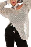Side Slit Long Sleeve Knit Cover Up - Trendsi - Flyclothing LLC