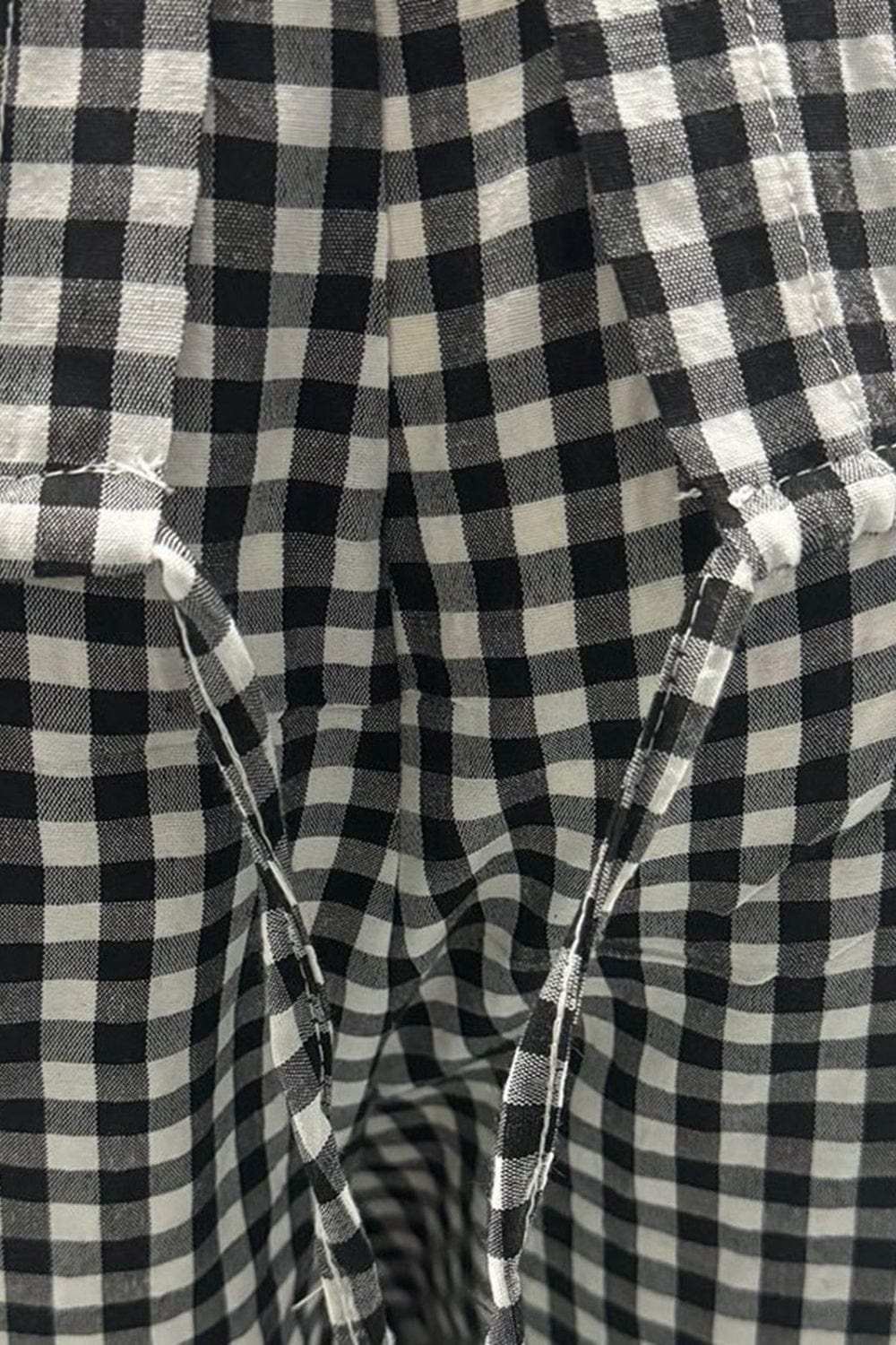 Full Size Plaid Round Neck Half Sleeve Top and Pants Set - Trendsi - Flyclothing LLC