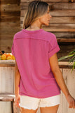 Exposed Seam Star Round Neck Short Sleeve Top - Trendsi - Flyclothing LLC